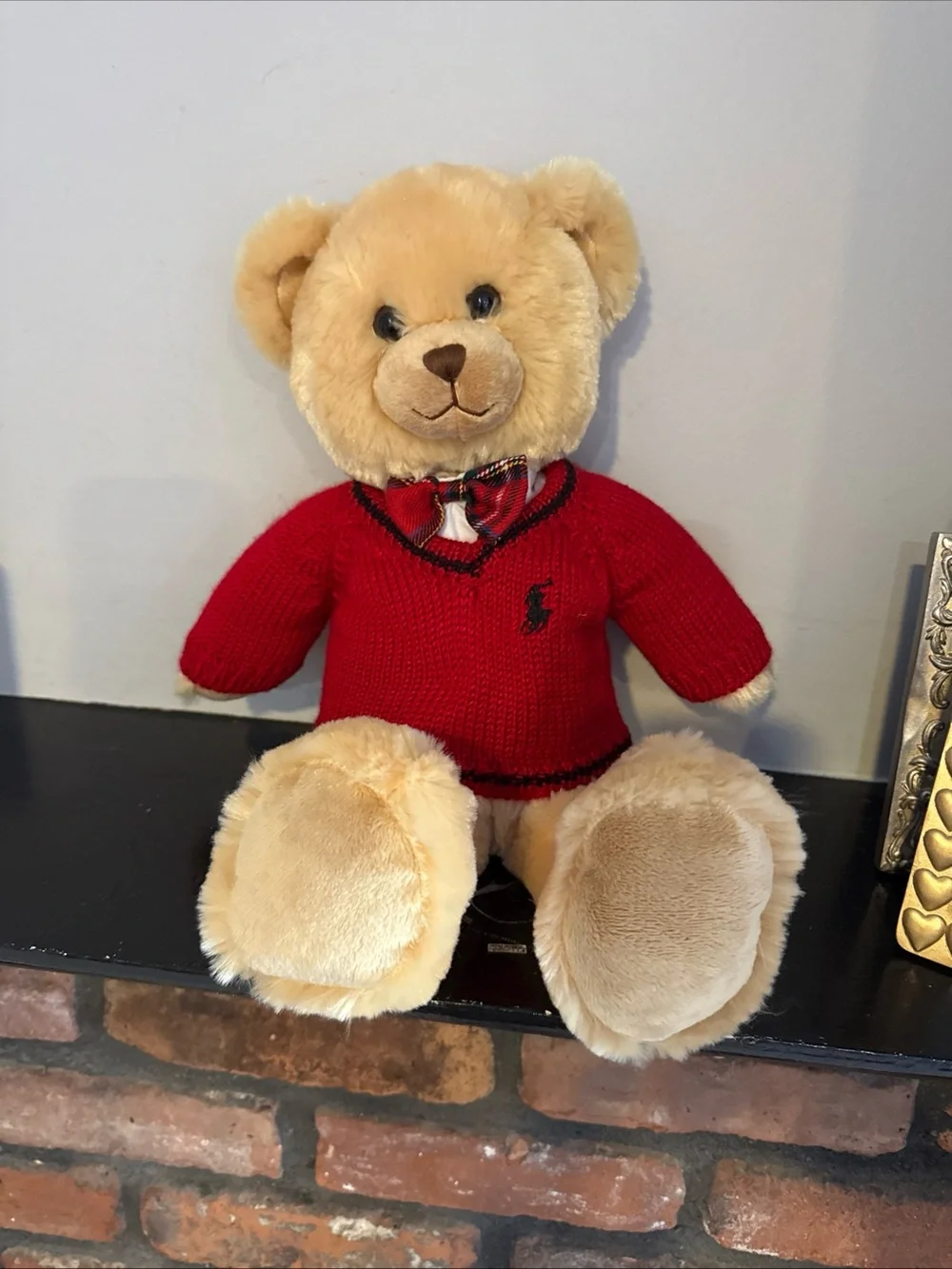 Ralph Lauren Tan Plush Bear with Red Label Accent